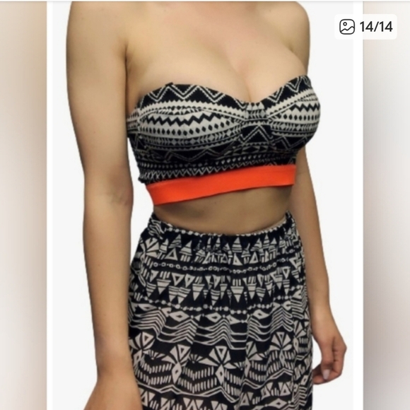 Festival Swim & Top Bundle | Forever 21 Floral Cutout + Aztec Bandeau - Picture 4 of 16